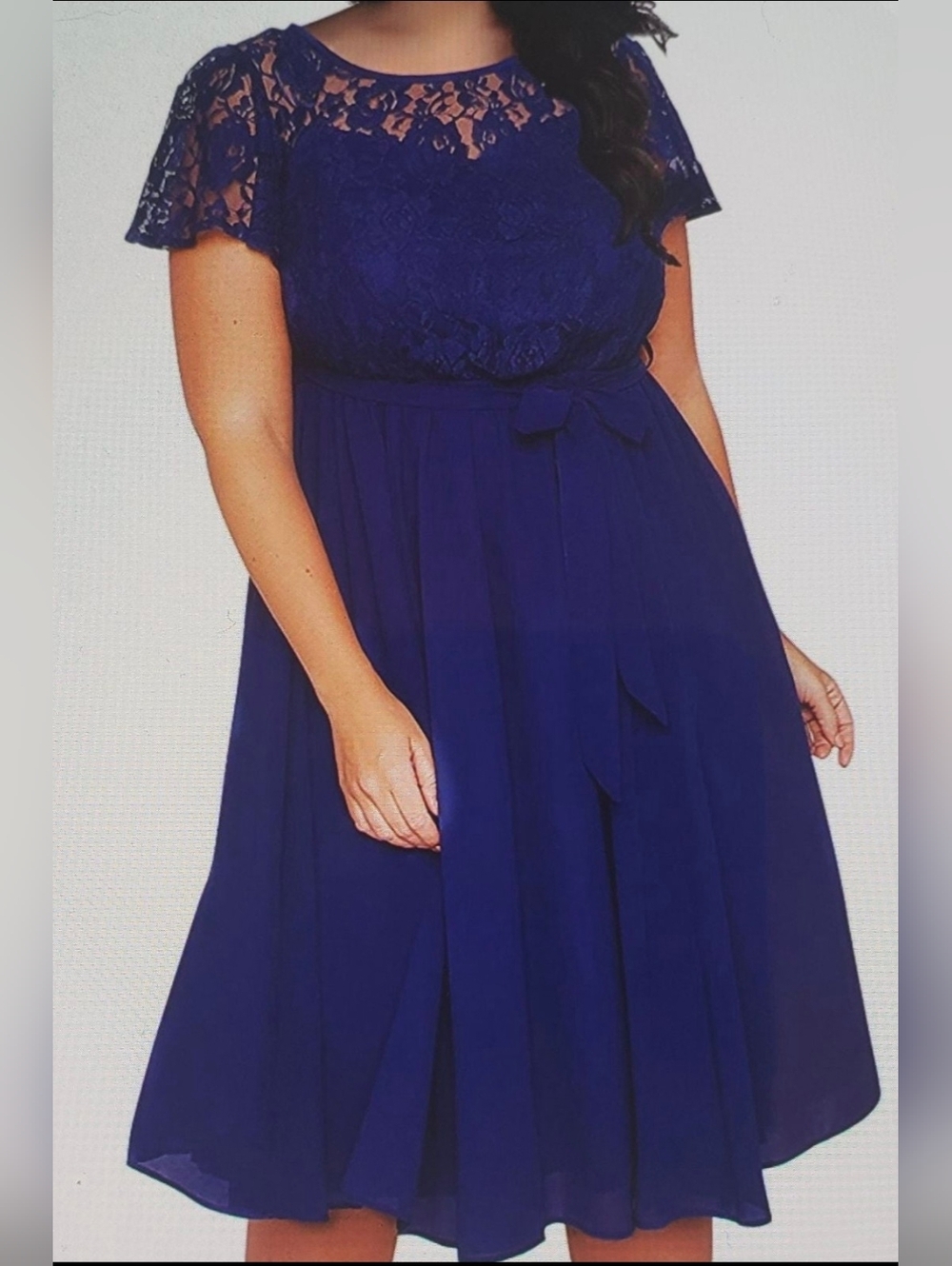 Nemidor Women's Scooped Neckline Floral lace Cocktail Party Midi Dress